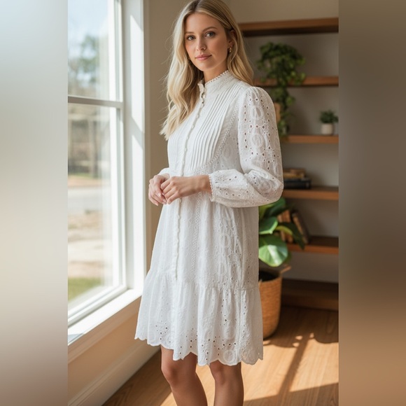 No brand Dresses & Skirts - Elegant White Lace mini Dress Size Large box 1